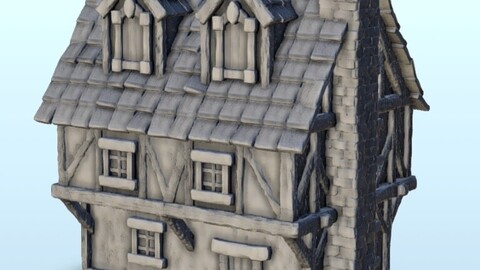 Medieval house 8 | STL for 3D Printing Printer | Hard Surface