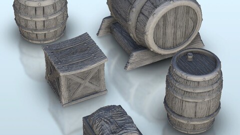 Set of barrels | STL for 3D Printing Printer | Hard Surface