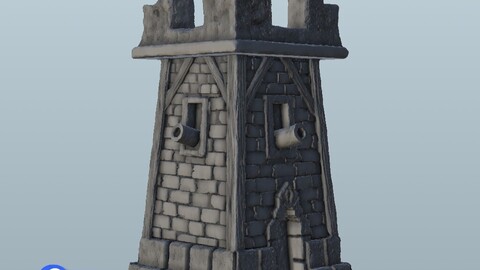 Tower with cannons | STL for 3D Printing Printer | Hard Surface