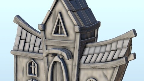 Medieval building with double roof 7 | STL for 3D Printing Printer | Hard Surface