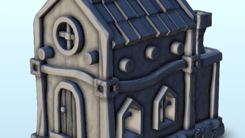 Medieval house with access stairs 8 | STL for 3D Printing Printer | Hard Surface