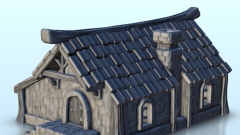 Medieval longhouse with chimney 12 | STL for 3D Printing Printer | Hard Surface