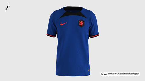 NIKE - NETHERLANDS 22/24 AWAY MOCKUP & MANNEQUIN for CLO3D and Marvelous Designer