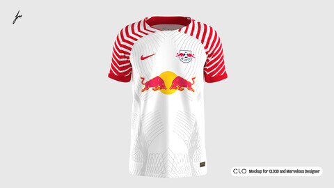 NIKE - RB LEIPZIG 23/24 HOME MOCKUP & MANNEQUIN for CLO3D and Marvelous Designer