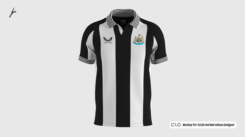 CASTORE - NEWCASTLE U. 21/22 RETRO MOCKUP for CLO3D and Marvelous Designer