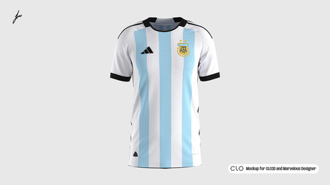 ADIDAS - ARGENTINA 22/24 HOME MOCKUP for CLO3D and Marvelous Designer