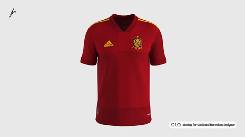 ADIDAS - SPAIN 20/22 HOME MOCKUP for CLO3D and Marvelous Designer