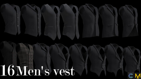 Men's vest 20% off OBJ files (thin unweld / thick unweld)    - FBX files (thin unweld / thick unweld)