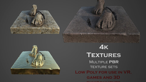 Ancient Statue remains 1 Low-poly 3D model