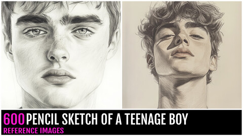 600 PENCIL SKETCH OF A TEENAGE BOY