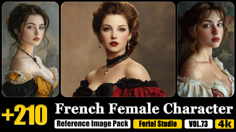 210 French Female Character Reference Image Pack v.73 |4K|