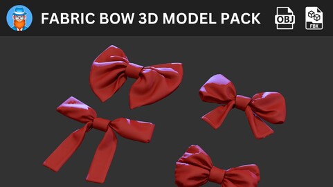 Fabric Bow 3D Model Pack