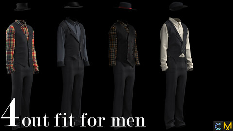 out fit for men 20% off   Marvelous Designer/Clo3D file - (a-pose, Zprj)    - OBJ files (thin unweld / thick unweld)    - FBX files (thin unweld / thick unweld)