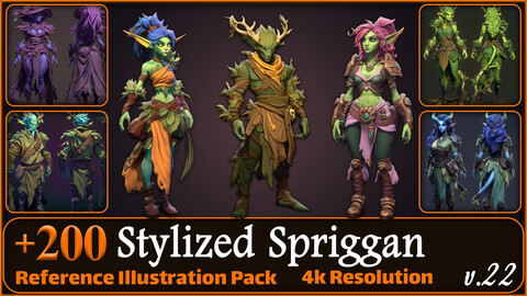 200 Stylized Spriggan Reference Pack | 4K | v.22