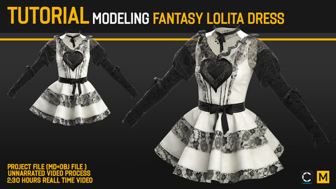 Tutorial Modeling Fantasy Lolita Dress