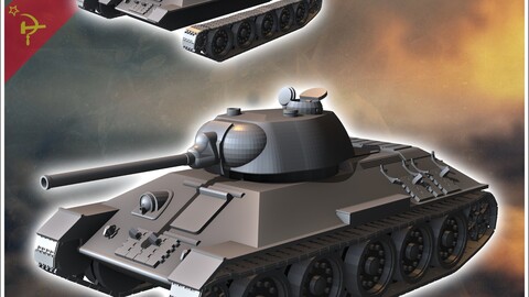 T-34-76 M1940 (15mm) | STL for 3D Printing Printer | Hard Surface