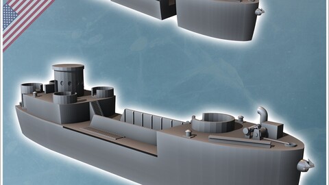 Landing Craft Infantry LCI (L) Large american transport boat (8) | STL for 3D Printing Printer | Hard Surface