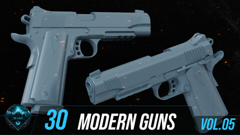 30 Modern Guns – The Professional Asset Library for Game Developers and 3D Artists (VOL05)