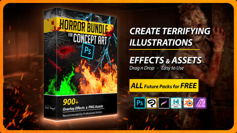 Horror Effects Bundle - 900+ Resources for Concept Art (6 Packs)