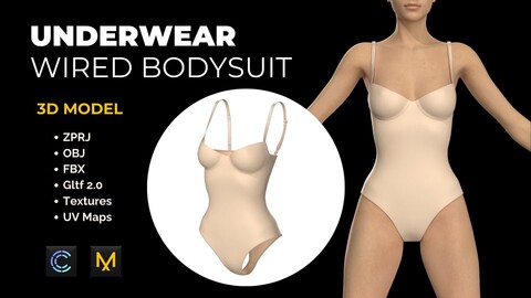 Basic Underwear Wired Bodysuit 3D model