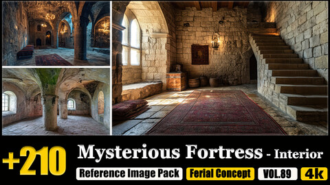 210 Mysterious Fortress - Interior Reference Image Pack v.89 |4K|