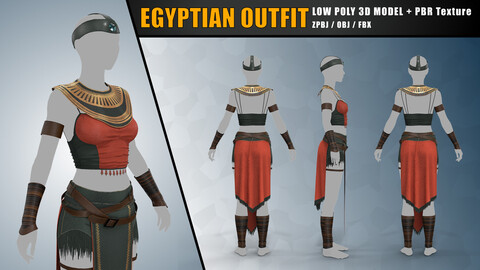 Egyptian Outfit - Game-Ready Model - PBR Texture - Vol 2