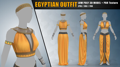 Egyptian Outfit - Game-Ready Model - PBR Texture - Vol 3