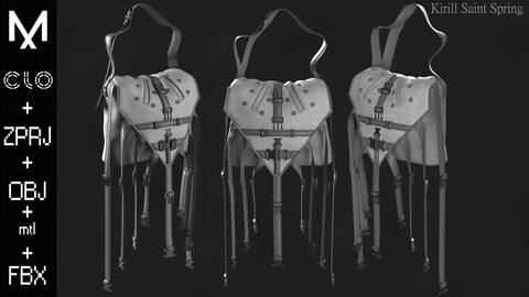 New Sc-fi Bag Marvelous designer Clo3d OBJ mtl FBX ZPRJ