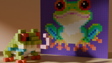 Frog Voxel Stylized Cubic