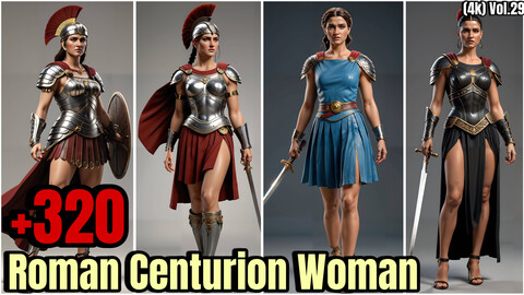 +320 Roman Centurion Woman Character Concept(4k)