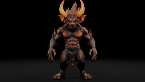 Flame Goblin - Low Poly Game-Ready 3D Character Low-poly 3D model