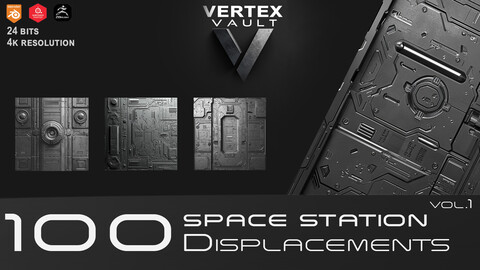 100 Ultra-Detailed Space Station Displacements Maps 4k VOL1 – Vertex Vault