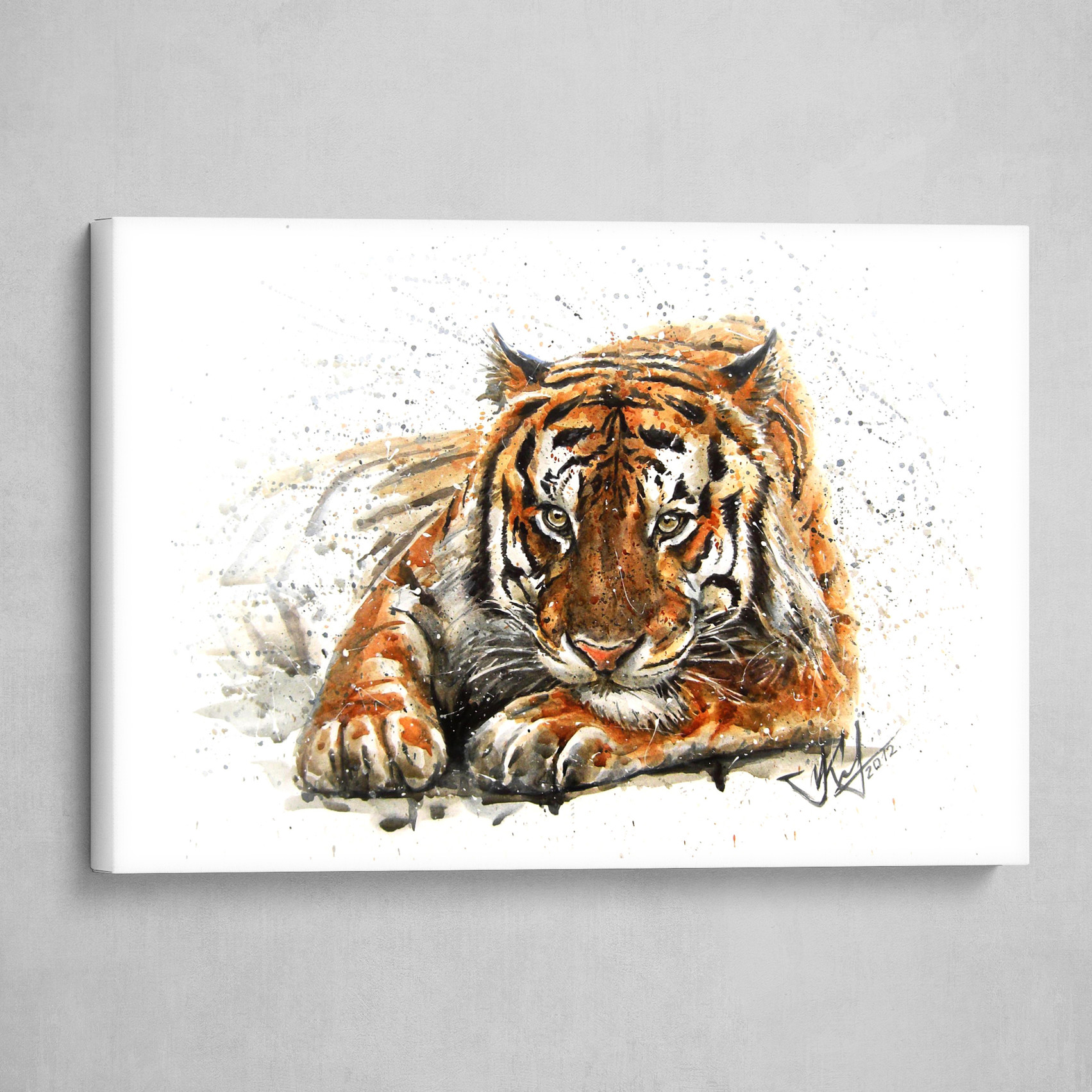 Tiger Watercolor Painting Canvas Print By Konstantin Kalinin