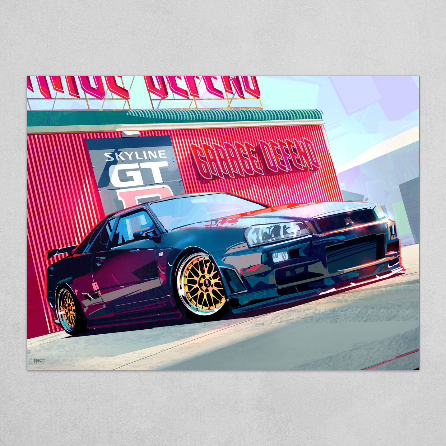 Midnight Purple Ii R34 Gt R Art Poster By Robin Har