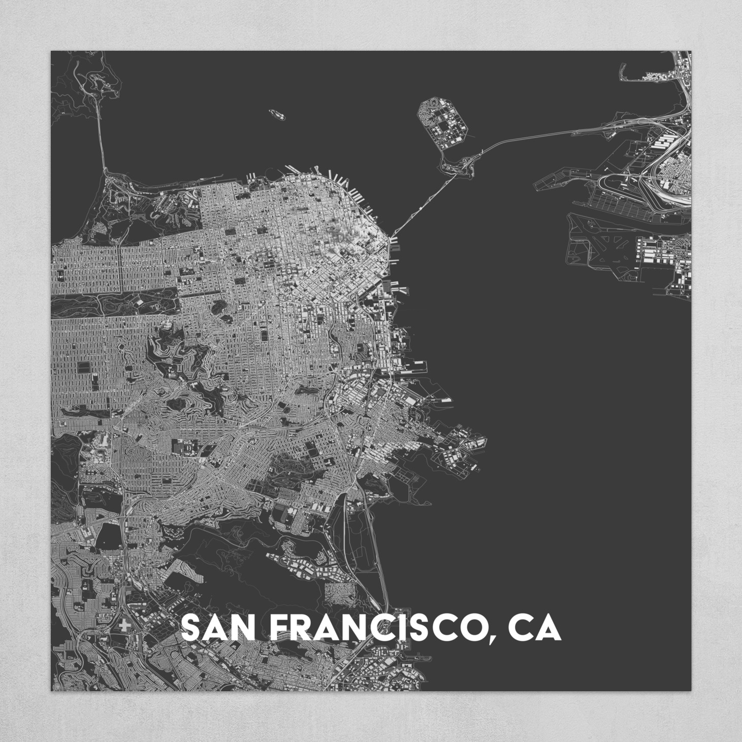 Casey Berg San Francisco Ca 3d Map Print