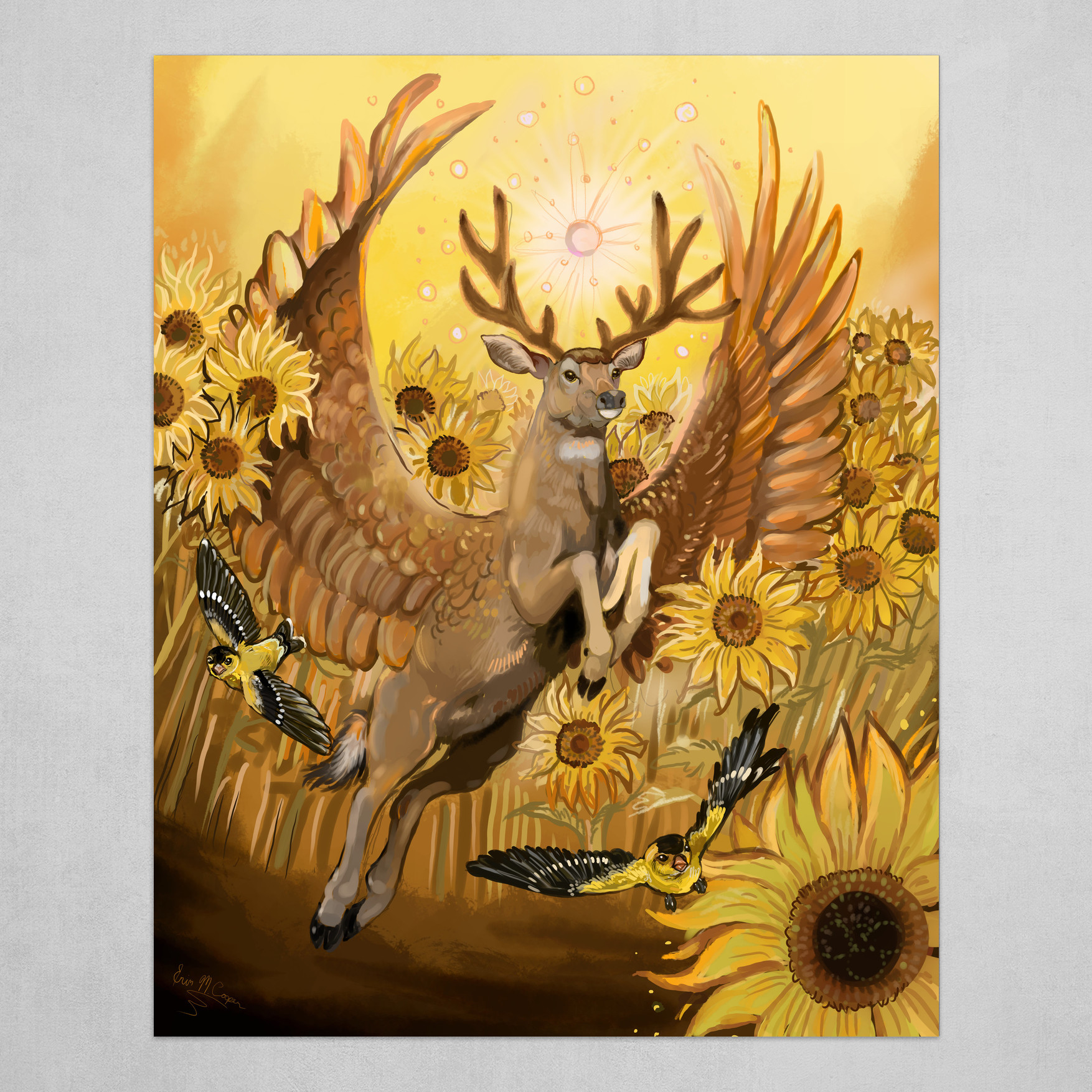 Artstation Fauna Focus Feilds Of Gold Mule Deer Canvas Print