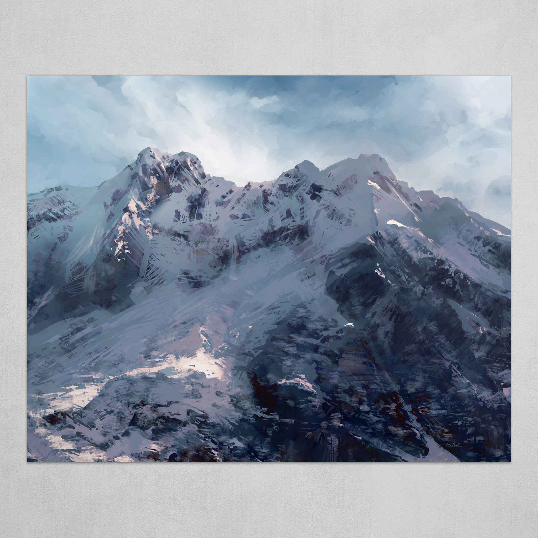 Artstation Snow Capped Mountains Art Poster