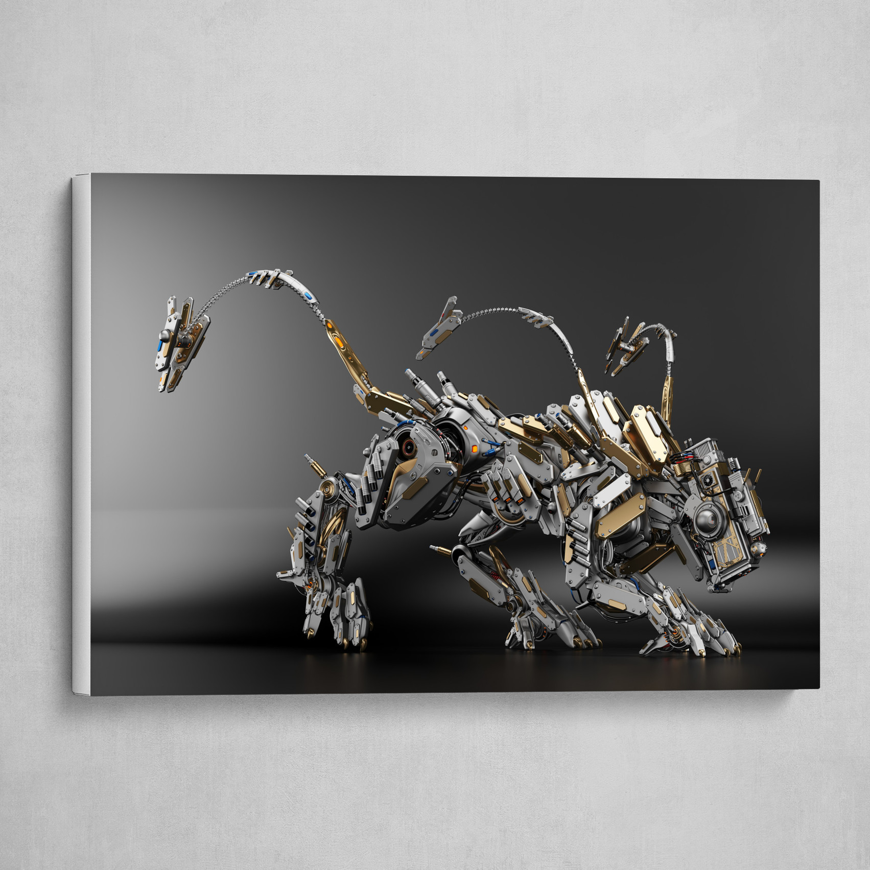 Snow white robotic panther
