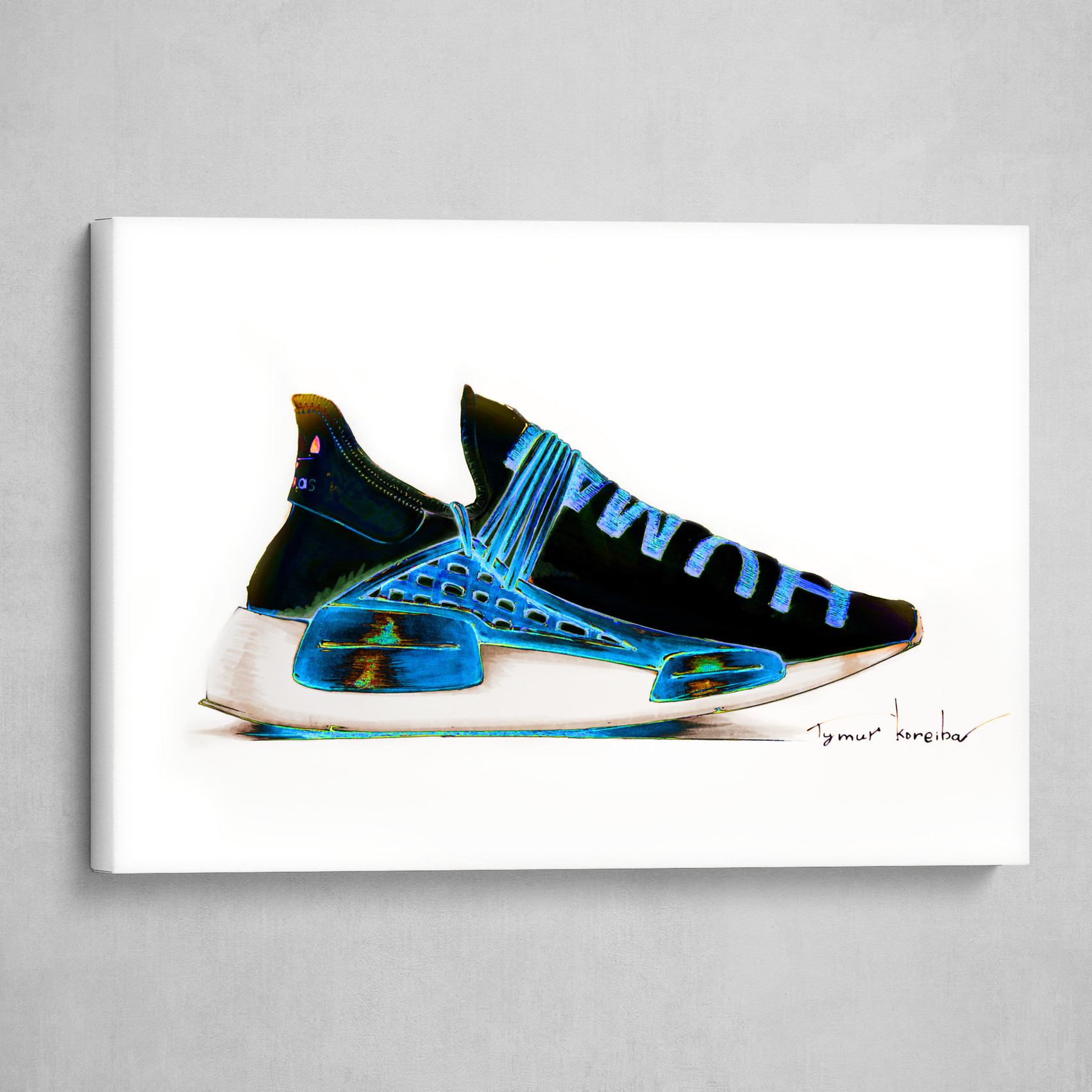 Sneaker human race (Bb-w) Canvas Print by Tymur Koreiba