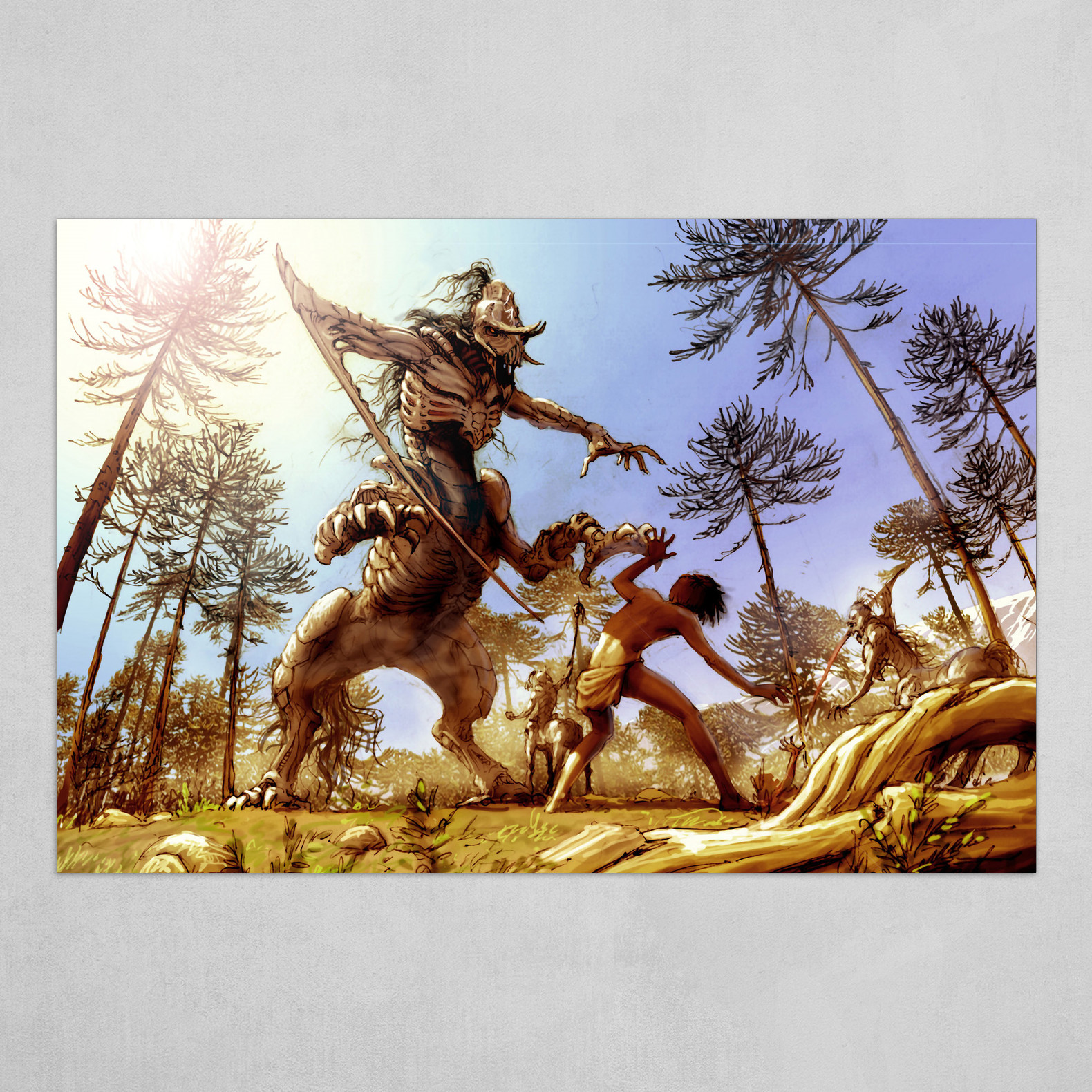 First Encounter Art Poster By Cristian Montes Lynch