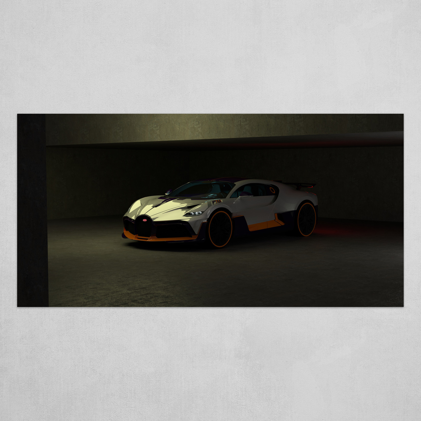 Into The Light Bugatti Divo Art Poster By M K