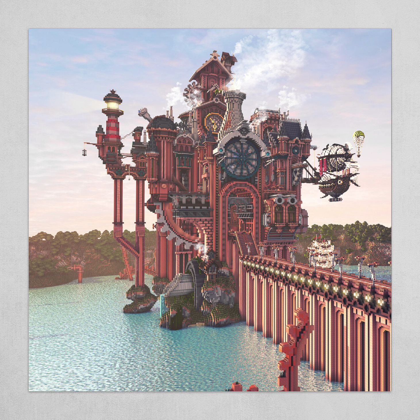 Minecraft Steampunk Castle Art Poster By V G