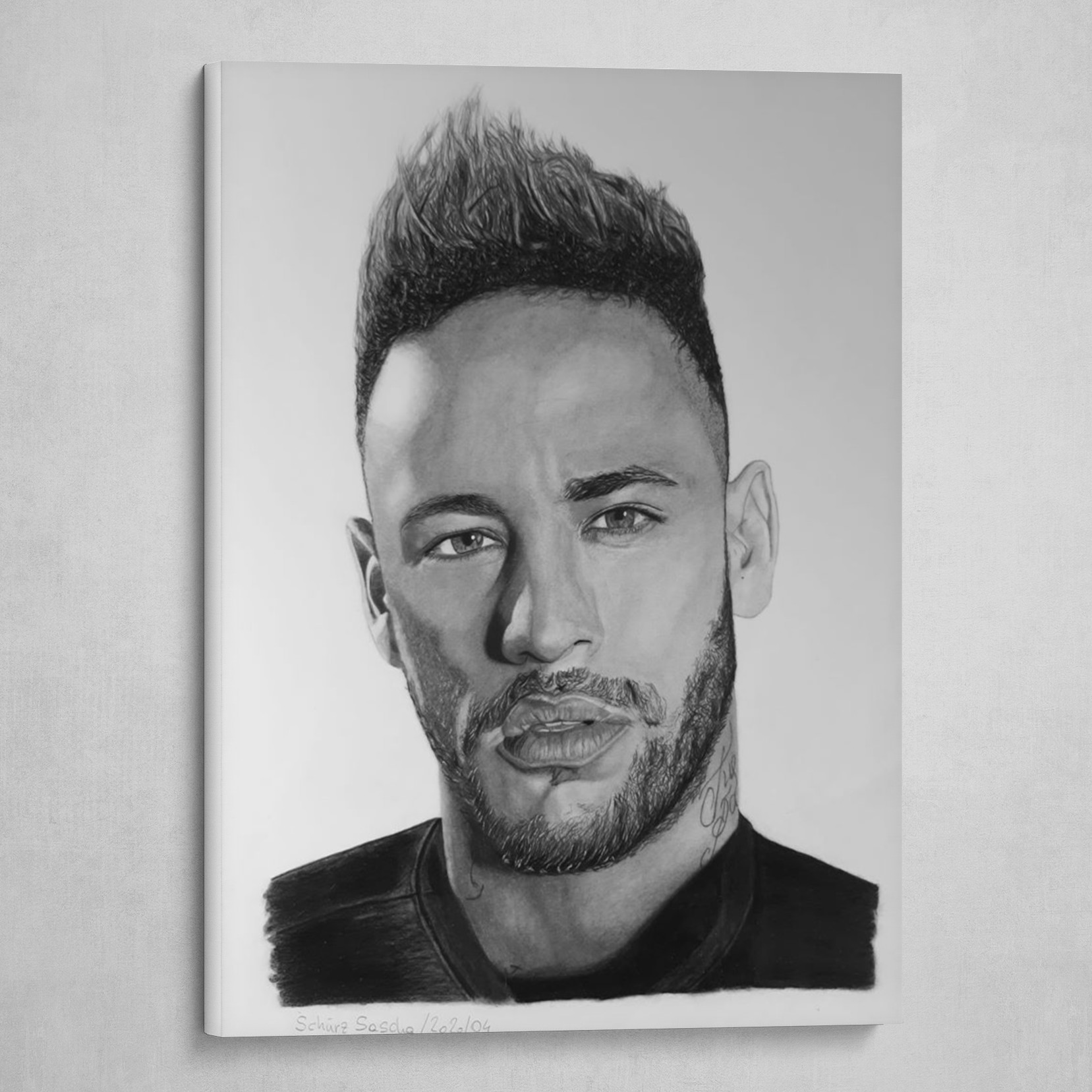 ArtStation - Drawing Neymar Jr Júnior Brazil realistic Pencil and Charcoal  Portrait by Sascha Schürz