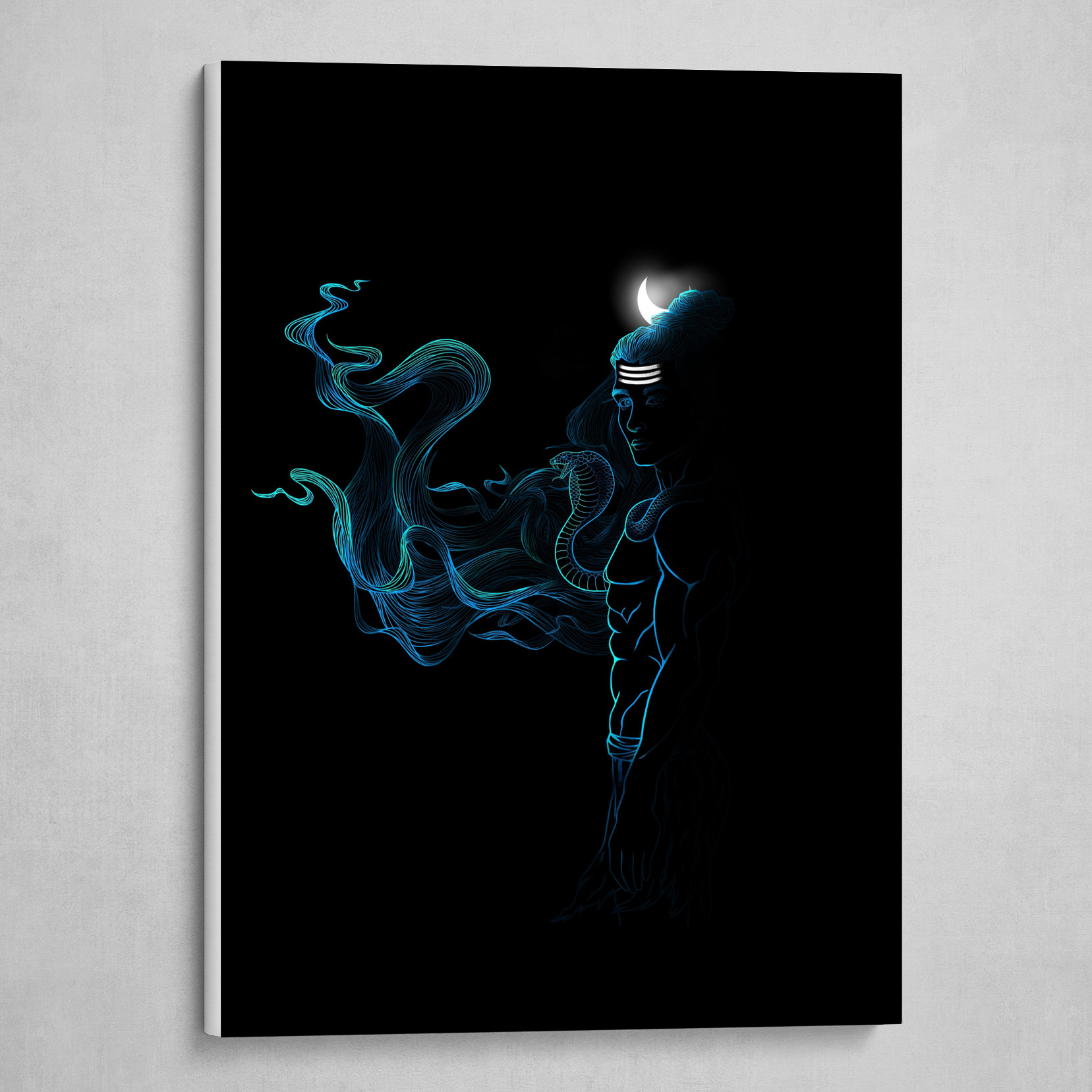 Artstation Buy wall paintings, drawings of lord shiva (shiv) on canvas, paper by emerging and established artists. lord shiva digital art shivji digital painting line art of lord shiva