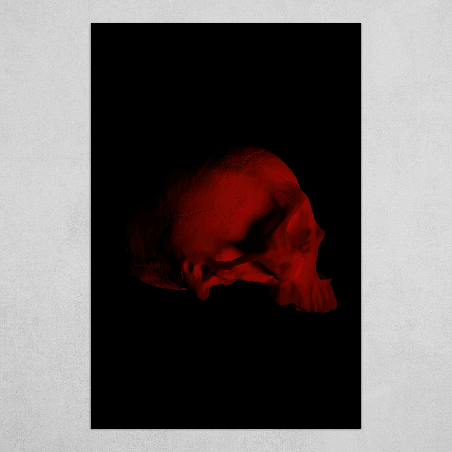 Human Skull #5 Red