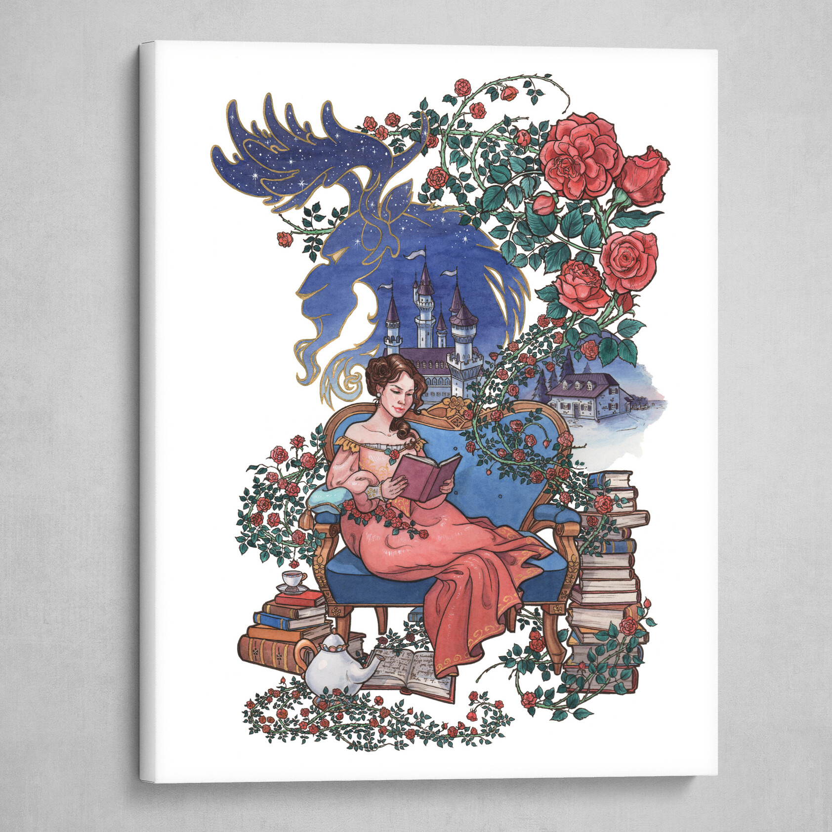 Every Girl Is A Princess 4 Beauty And The Beast Canvas Print By Mili Fay