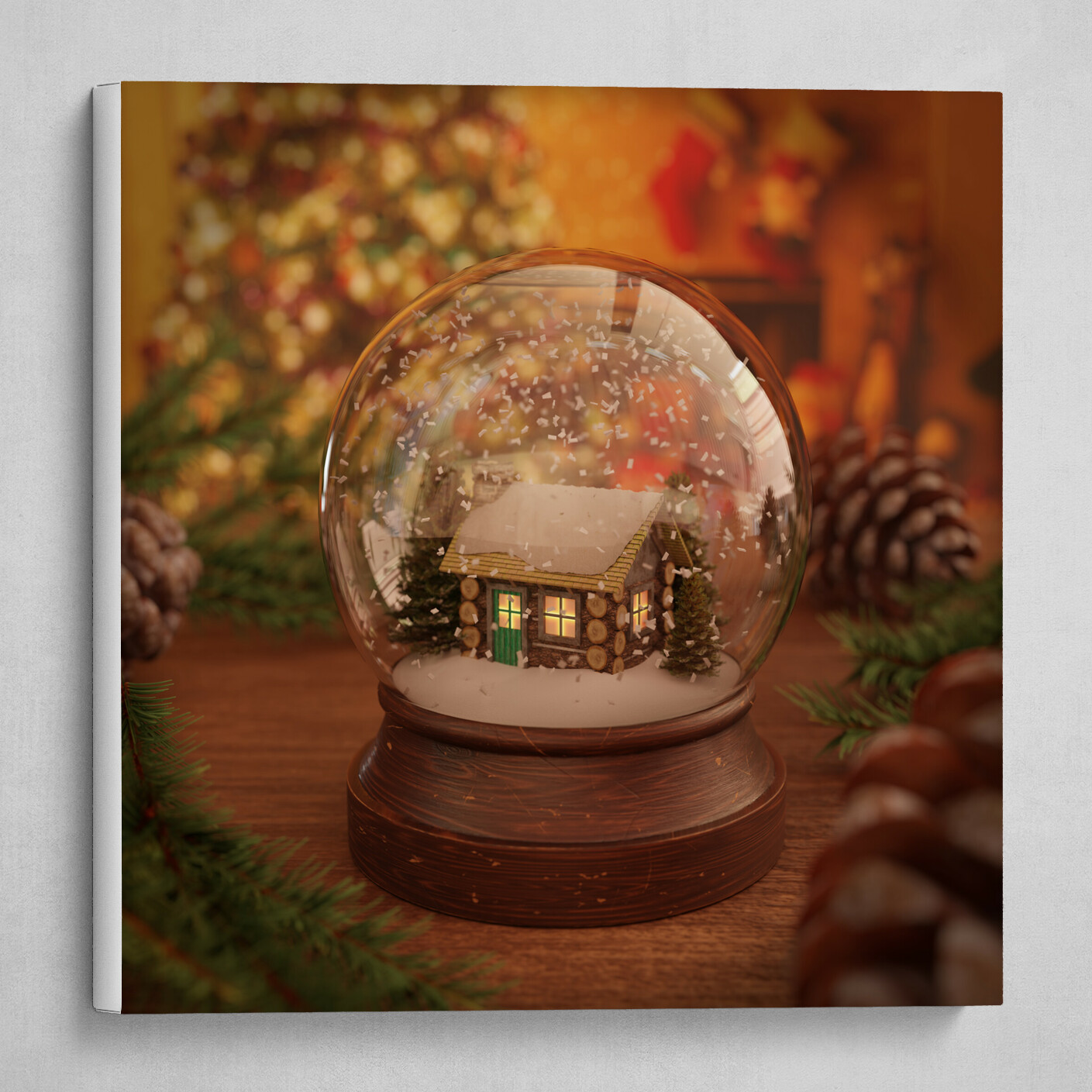 Christmas Cabin Snow Globe