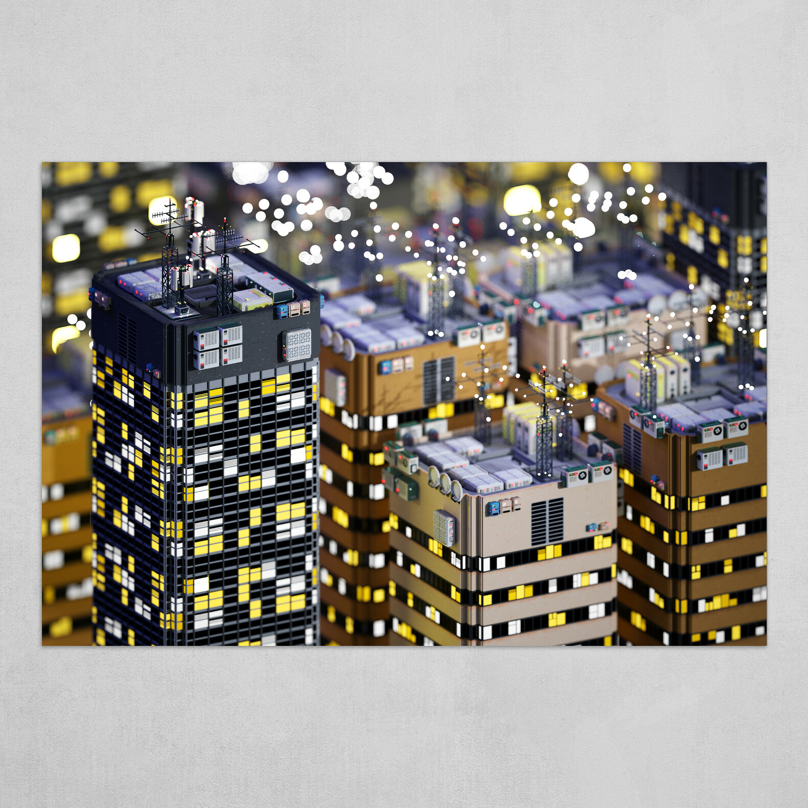Voxel City n°3 - Night