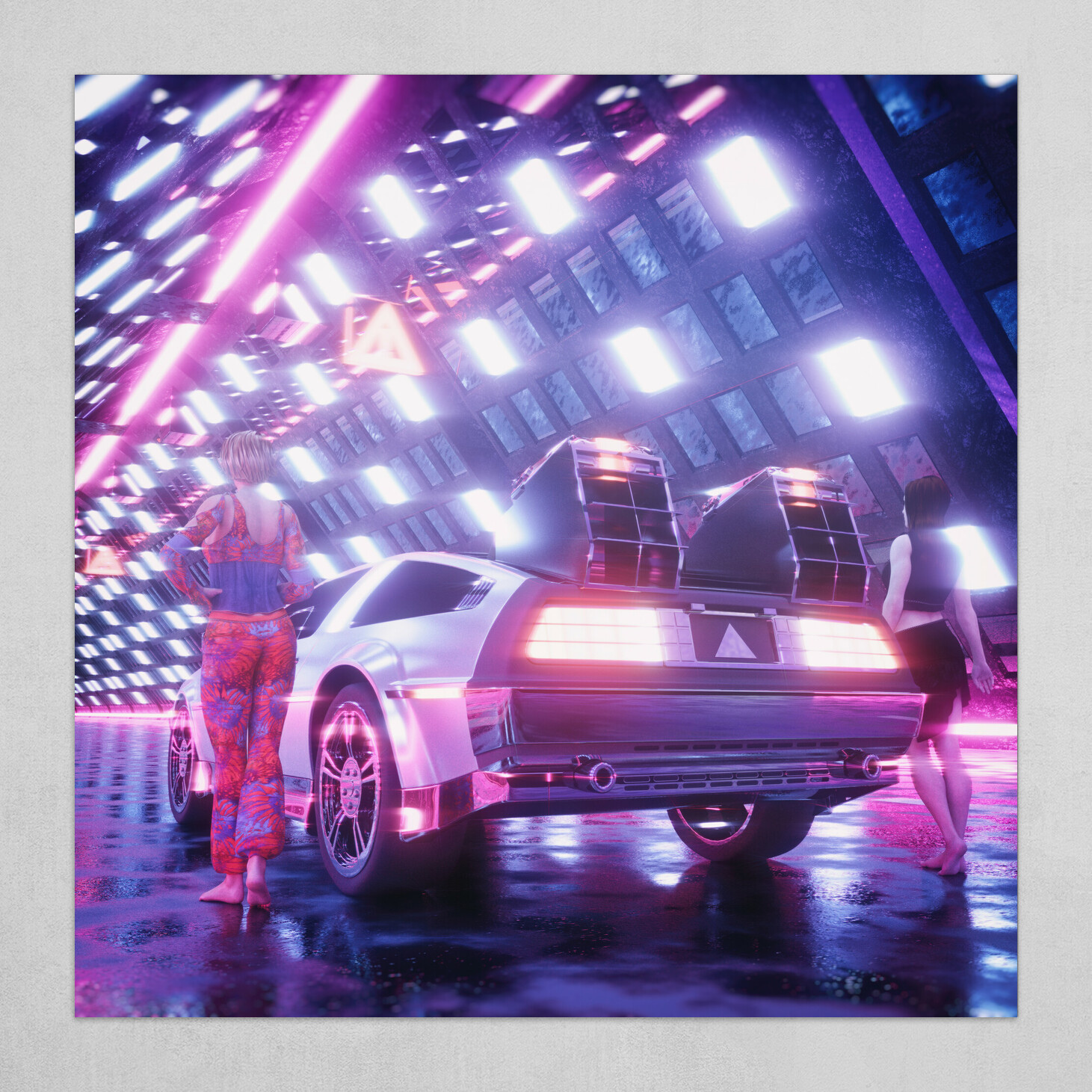neon drive concept art