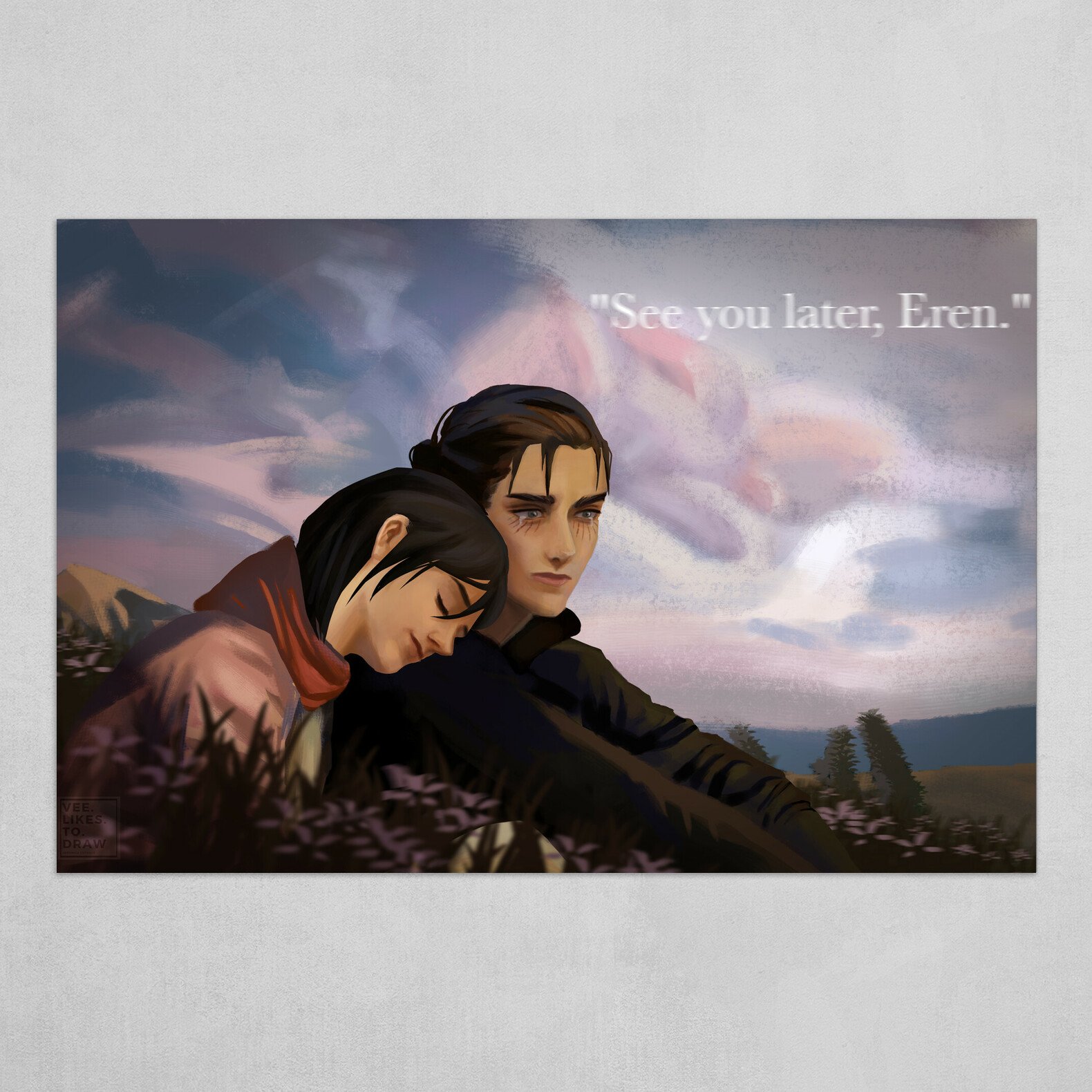 Eren And Mikasa See You Later Eren Art Poster By Veronica Estoque